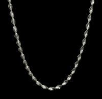 Sterling Silver 925 NECKLACE Long 30" Twisty Chain