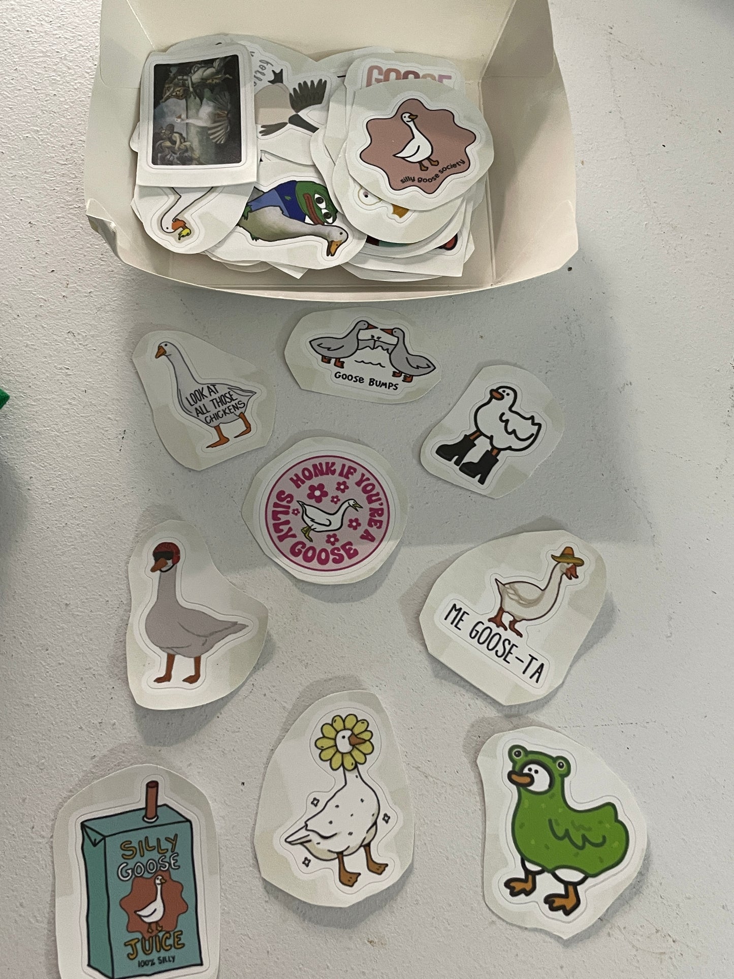 100Pcs Silly Goose Stickers for Laptop - Funny Sarcastic Decals Vinyl Stickers Goose Party Favors PRE CUT