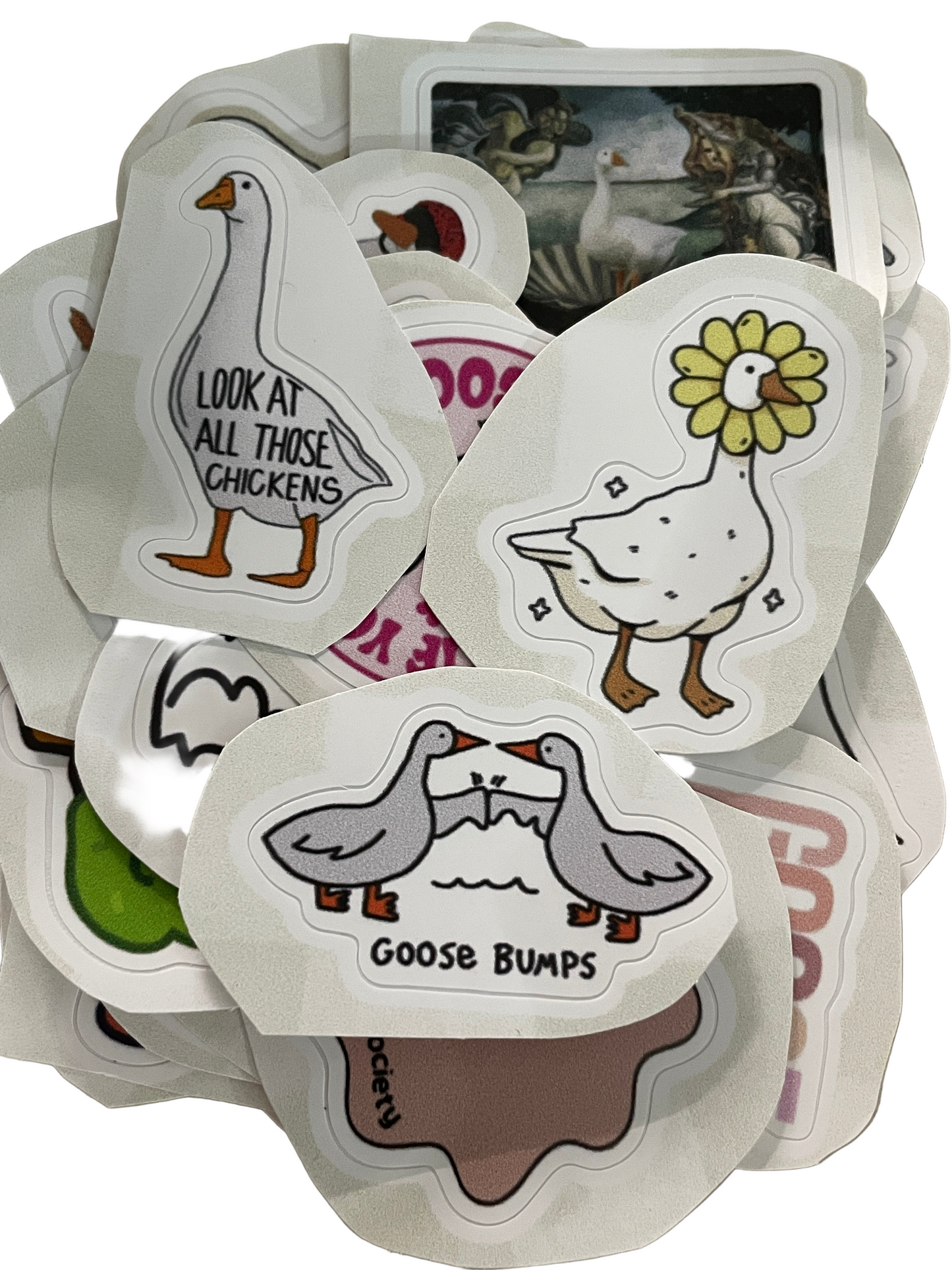 100Pcs Silly Goose Stickers for Laptop - Funny Sarcastic Decals Vinyl Stickers Goose Party Favors PRE CUT