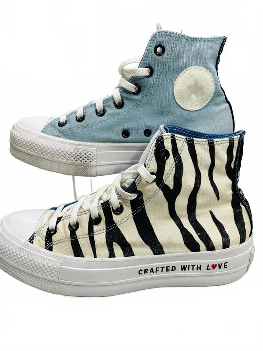 Converse You Chuck 70  Hi Top Mismatched Print Platform Shoes Wmns 8.5