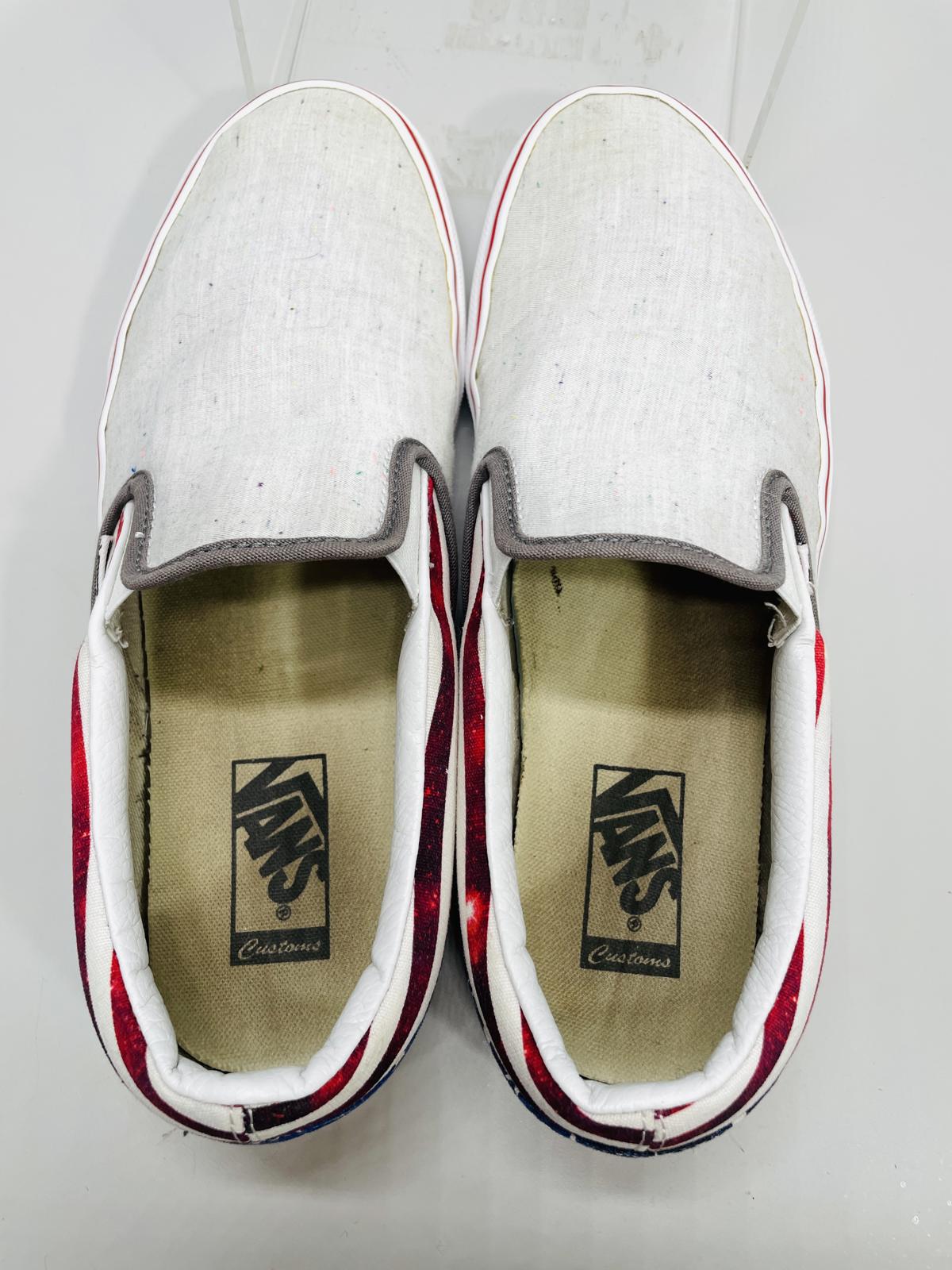 Vans Canvas Classic Slip On 2 Tone US Flag Shoes Mens 10.5
