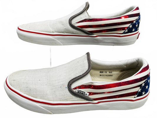 Vans Canvas Classic Slip On 2 Tone US Flag Shoes Mens 10.5