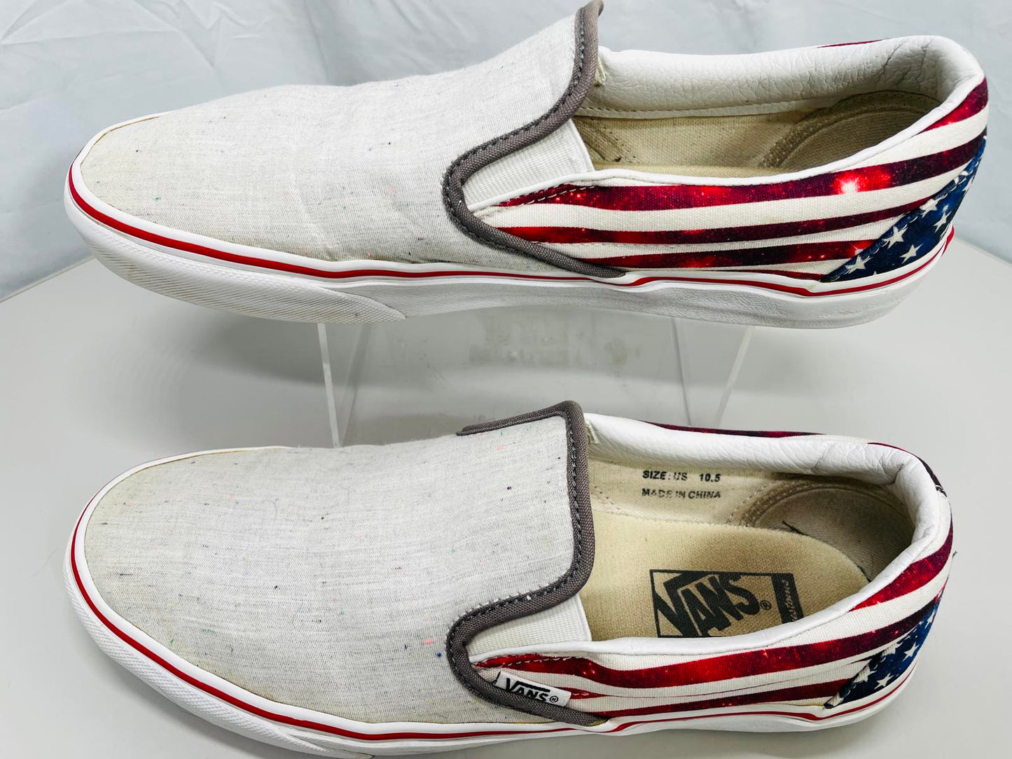 Vans Canvas Classic Slip On 2 Tone US Flag Shoes Mens 10.5