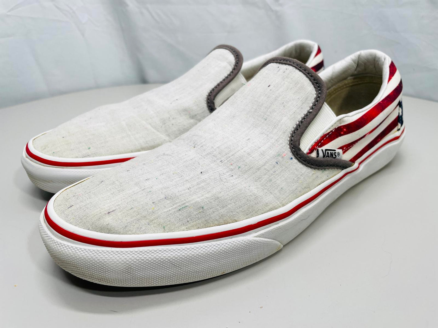 Vans Canvas Classic Slip On 2 Tone US Flag Shoes Mens 10.5