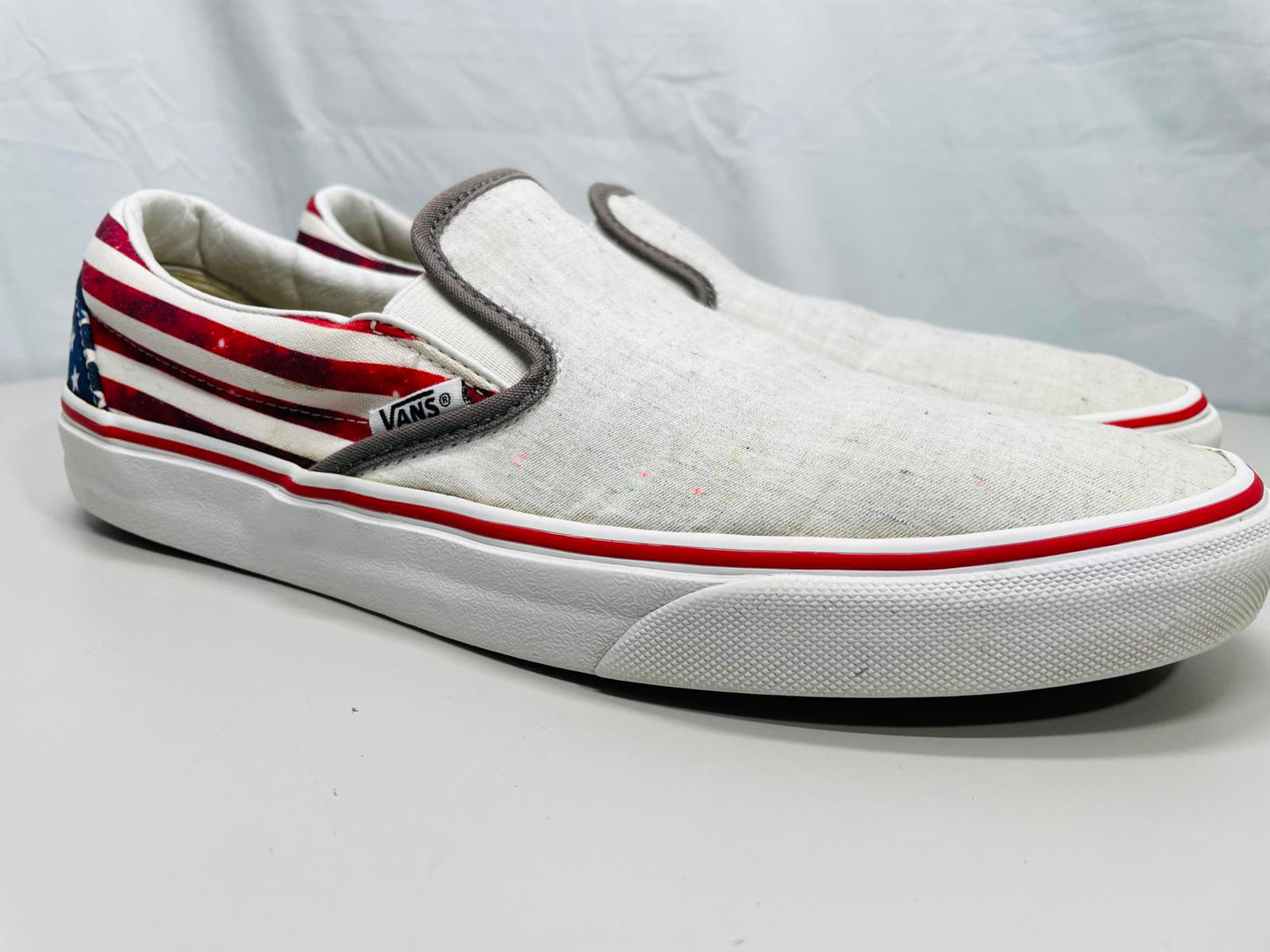 Vans Canvas Classic Slip On 2 Tone US Flag Shoes Mens 10.5