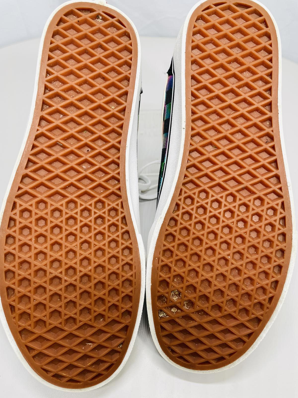 Vans Ward Iridescent Rainbow Checkerboard Shoes Wmns 9