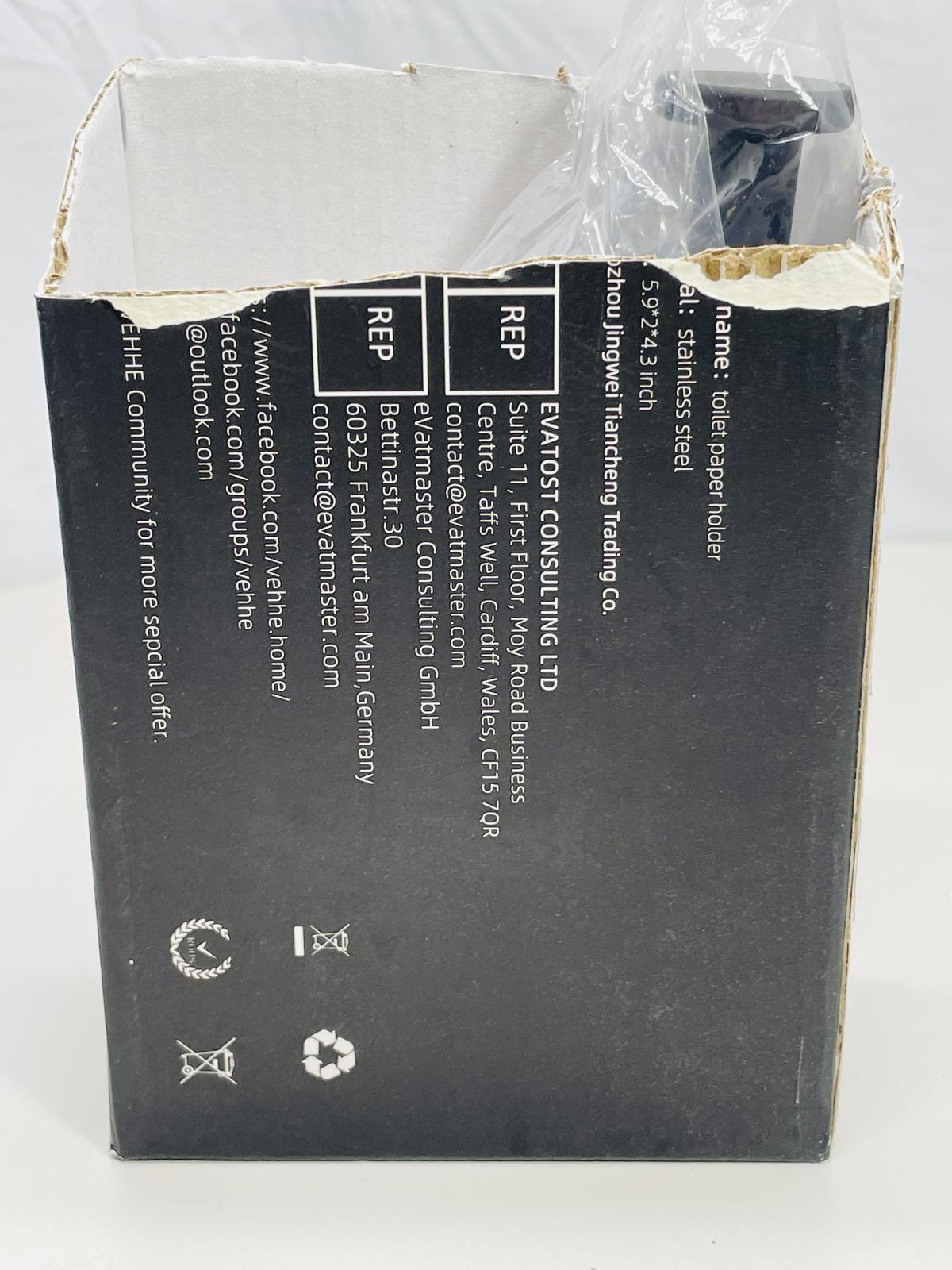 NEW Open Box: Toilet Paper Holder Stainless Steel Matte Black Wall Mount