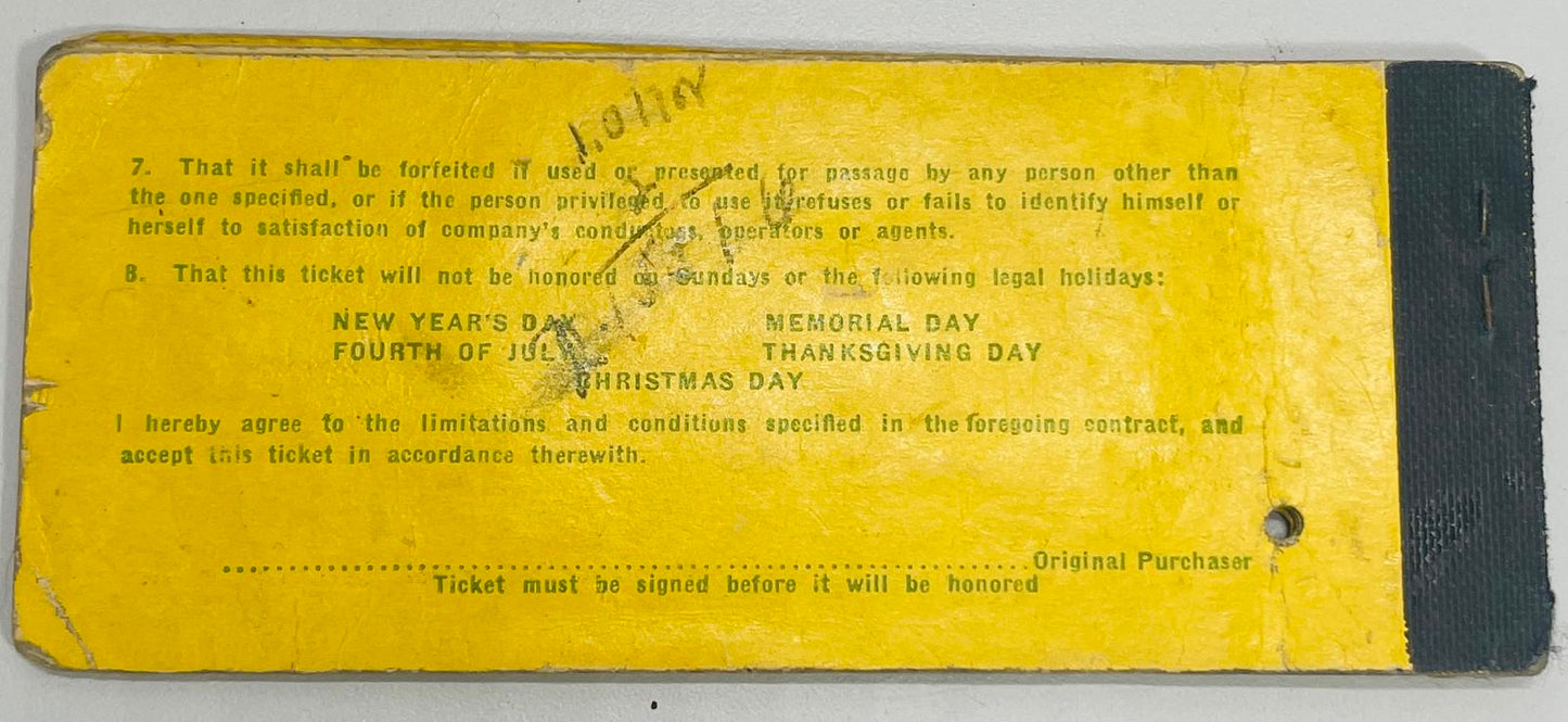 1944 Pacific Electric Railway Company Train Ticket Book