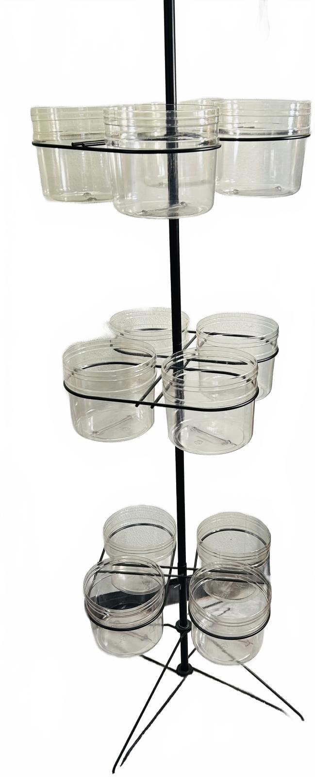 3 Tier Rack Spinner with 12 Plastic Buckets 5' tall Retail, Garden LOCAL PICK UP
