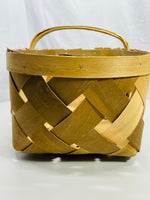 Vintage Slat Basket Lt Wear with Handle 18"