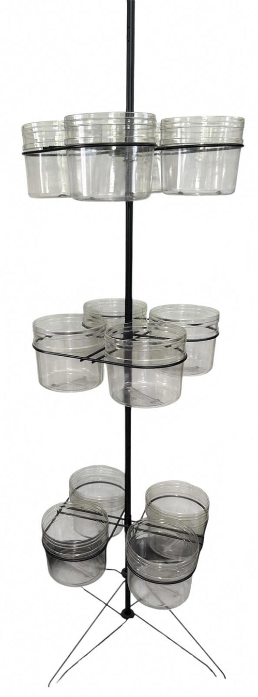 3 Tier Rack Spinner with 12 Plastic Buckets 5' tall Retail, Garden LOCAL PICK UP