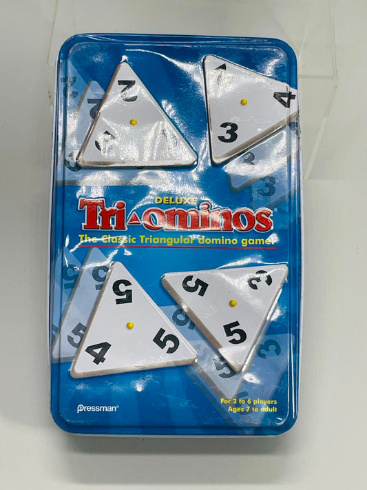 MISSING 1 TILE Tri-Ominos in tin Box
