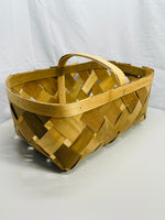 Vintage Slat Basket Lt Wear with Handle 18"