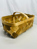 Vintage Slat Basket Lt Wear with Handle 18"