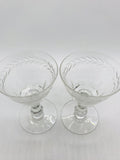 2 PC Night Cap Spirits Crystal Glass Set 4" tall  Clear Diamond Pattern