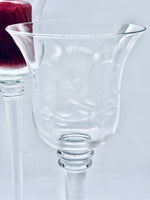 3 PC Etched Glass Stem Candle Decor SO PRETTY!